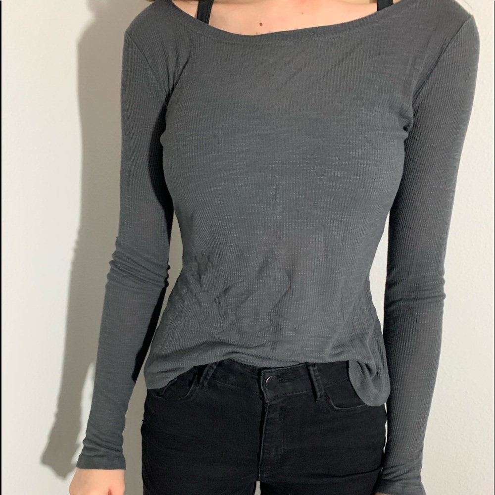 grey long sleeve